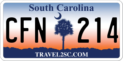SC license plate CFN214