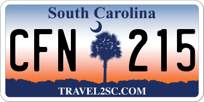 SC license plate CFN215