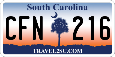 SC license plate CFN216