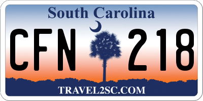 SC license plate CFN218