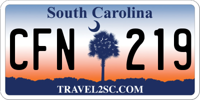 SC license plate CFN219