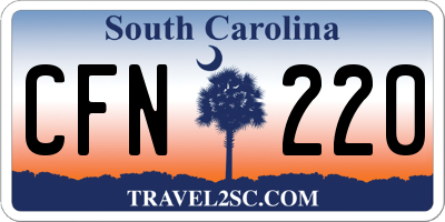 SC license plate CFN220