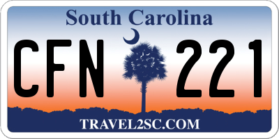 SC license plate CFN221