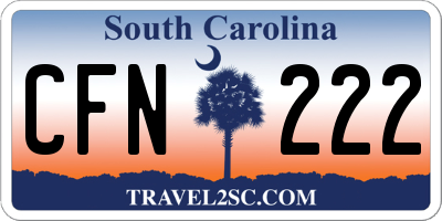 SC license plate CFN222