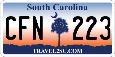 SC license plate CFN223