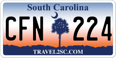 SC license plate CFN224