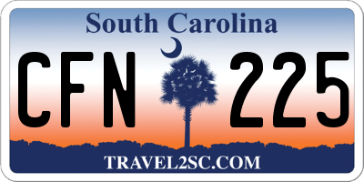 SC license plate CFN225