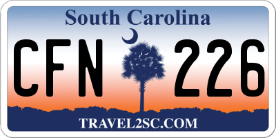 SC license plate CFN226