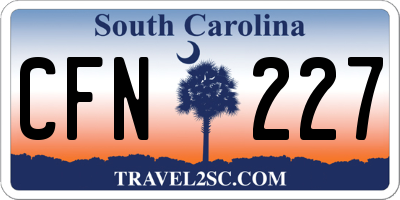 SC license plate CFN227