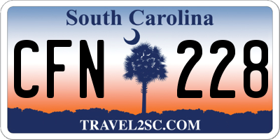 SC license plate CFN228