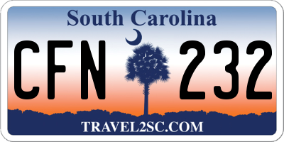 SC license plate CFN232