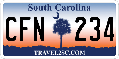 SC license plate CFN234