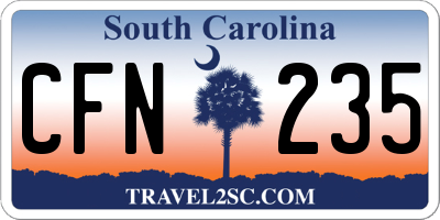 SC license plate CFN235