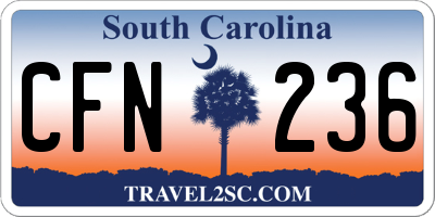 SC license plate CFN236