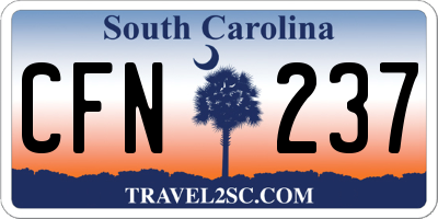 SC license plate CFN237