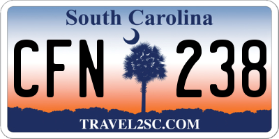 SC license plate CFN238