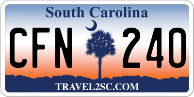 SC license plate CFN240