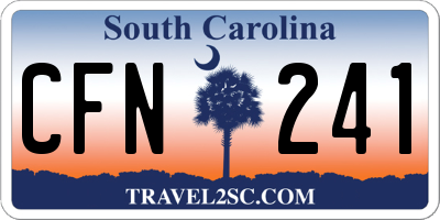 SC license plate CFN241