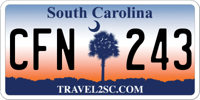 SC license plate CFN243