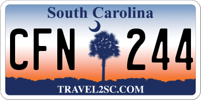 SC license plate CFN244