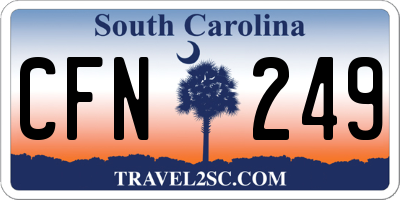 SC license plate CFN249