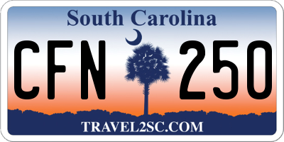 SC license plate CFN250