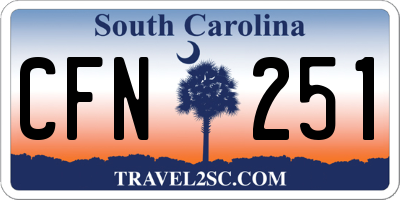 SC license plate CFN251
