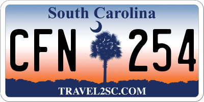 SC license plate CFN254
