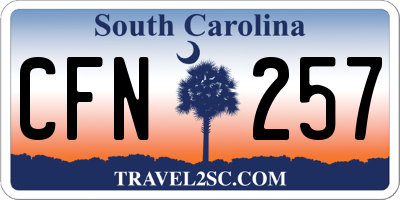 SC license plate CFN257