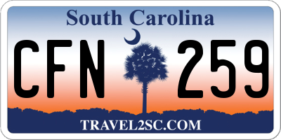 SC license plate CFN259