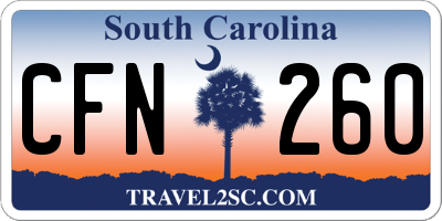 SC license plate CFN260