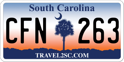 SC license plate CFN263