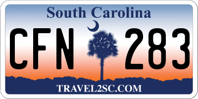 SC license plate CFN283