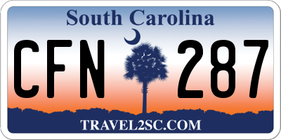 SC license plate CFN287