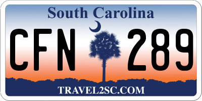 SC license plate CFN289