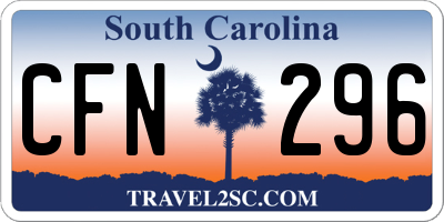 SC license plate CFN296