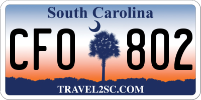 SC license plate CFO802