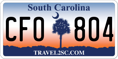 SC license plate CFO804