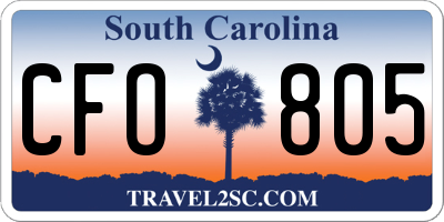 SC license plate CFO805