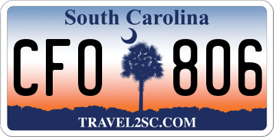 SC license plate CFO806