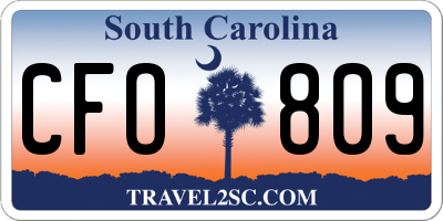 SC license plate CFO809