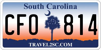 SC license plate CFO814