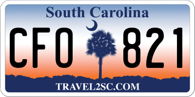 SC license plate CFO821