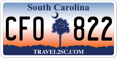 SC license plate CFO822