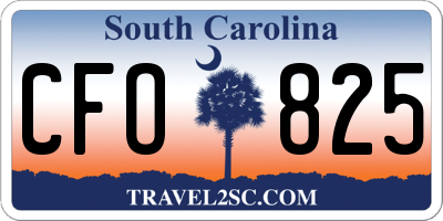 SC license plate CFO825