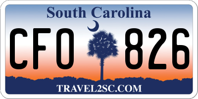 SC license plate CFO826