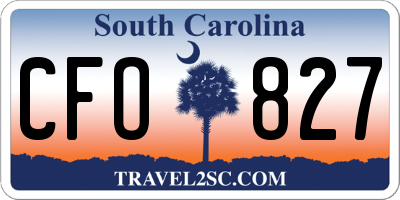 SC license plate CFO827