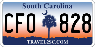 SC license plate CFO828