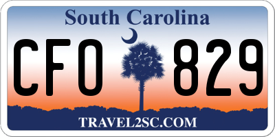 SC license plate CFO829