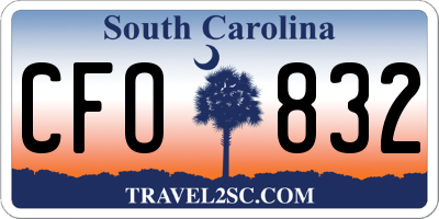 SC license plate CFO832